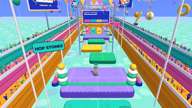 Tumble Rush gameplay in Qwiz Rush