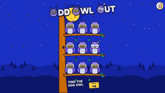 Odd Owl Out gameplay in Qwiz Rush