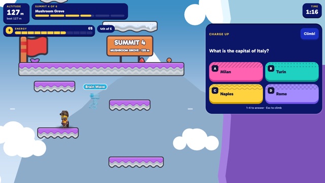 Only Up gameplay in Qwiz Rush