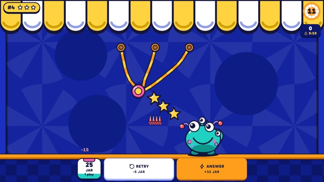 Rope Swing gameplay in Qwiz Rush