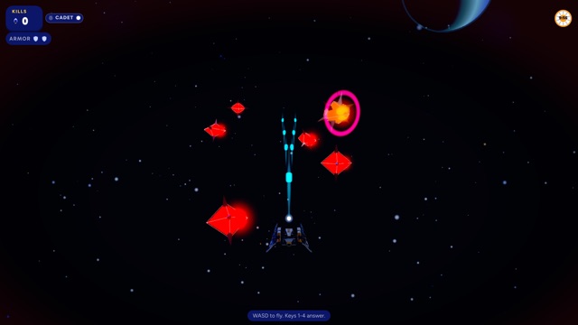 Space Impact gameplay in Qwiz Rush